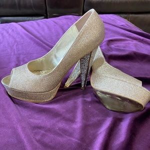 Gold, Glitter and Crystals Bebe Shoes